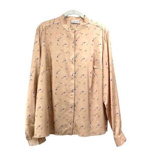 VOVK‎ Vilna floral button up blouse top Size XL Ukraine designer
